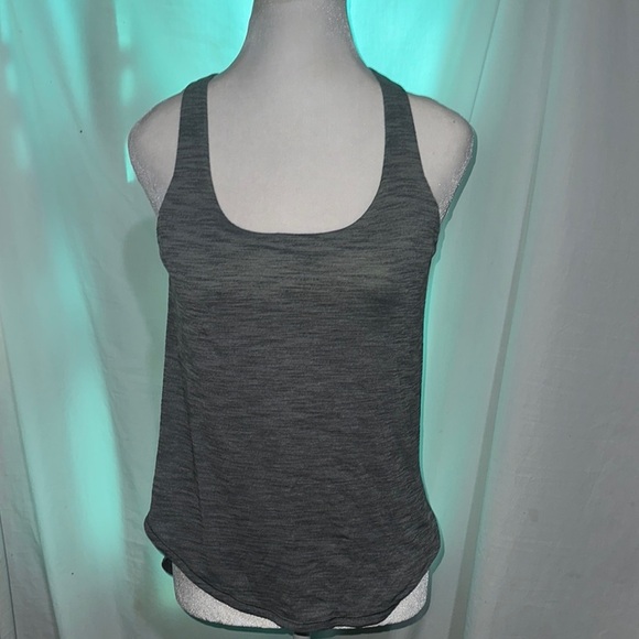 Gray & neon Lululemon Slay the Studio 2 in 1 tank - Picture 1 of 5
